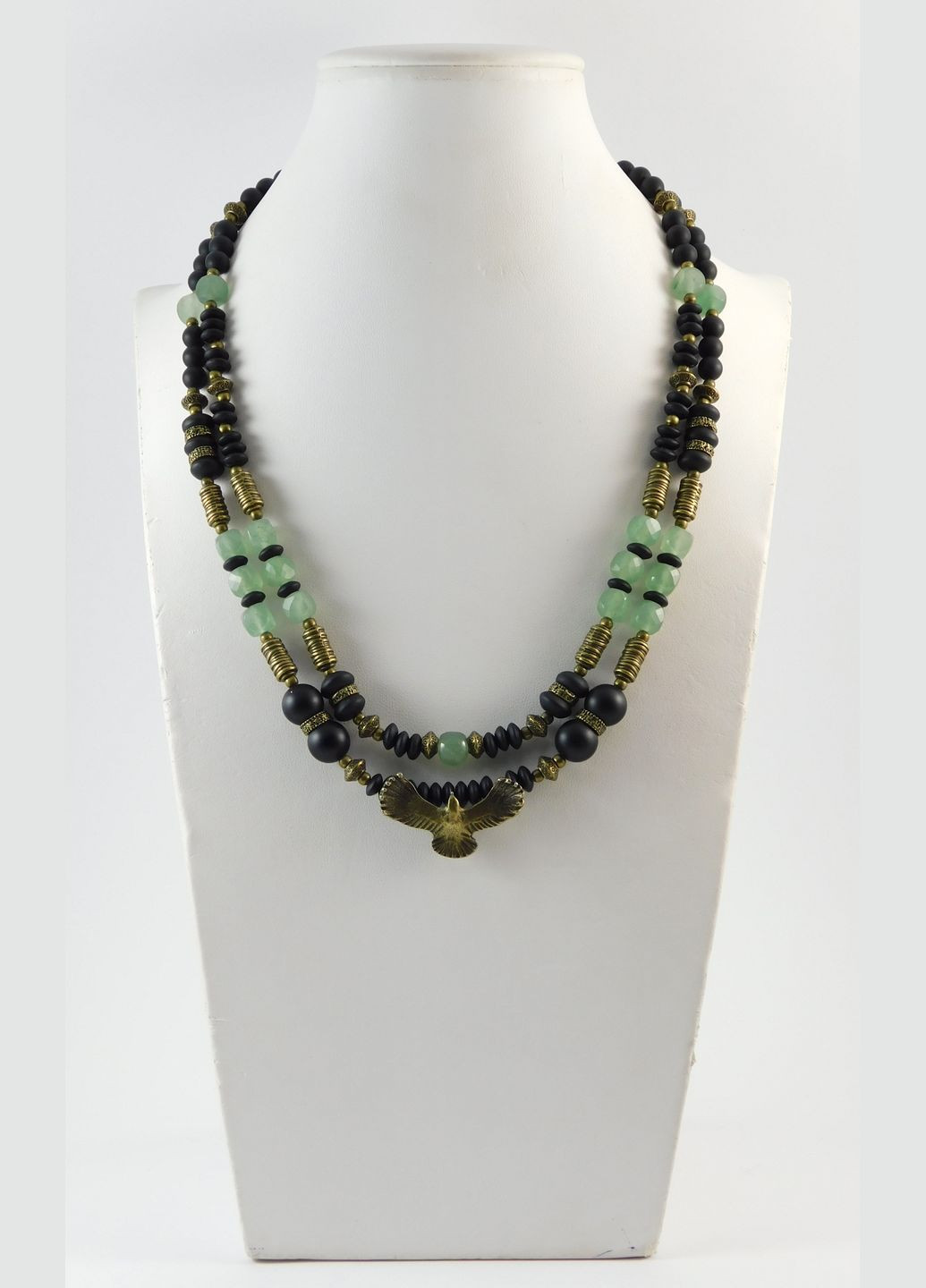 Намисто "Мадіна" Нефрит, Шунгіт Fursa fashion (322315316)