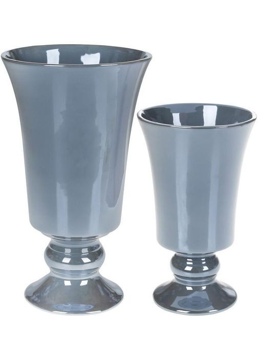 Ваза керамічна "Кубок" 26.5см, сірий перламутр Bona (329895983)