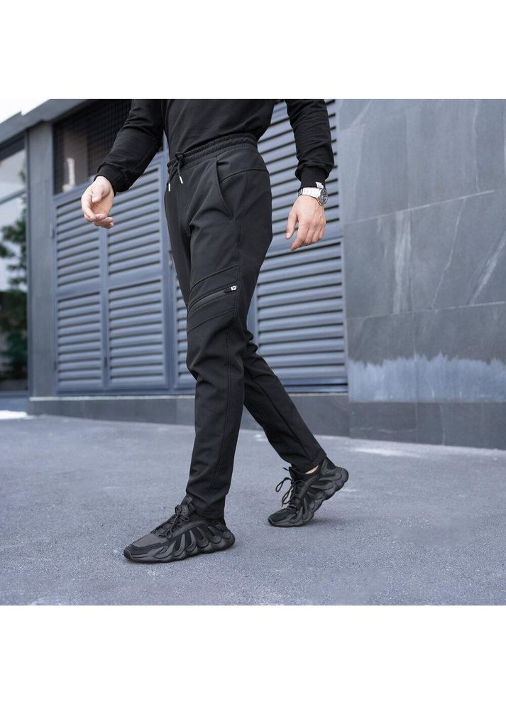 Армейские зимние штаны на флисе Карго черные No Brand (356509123)