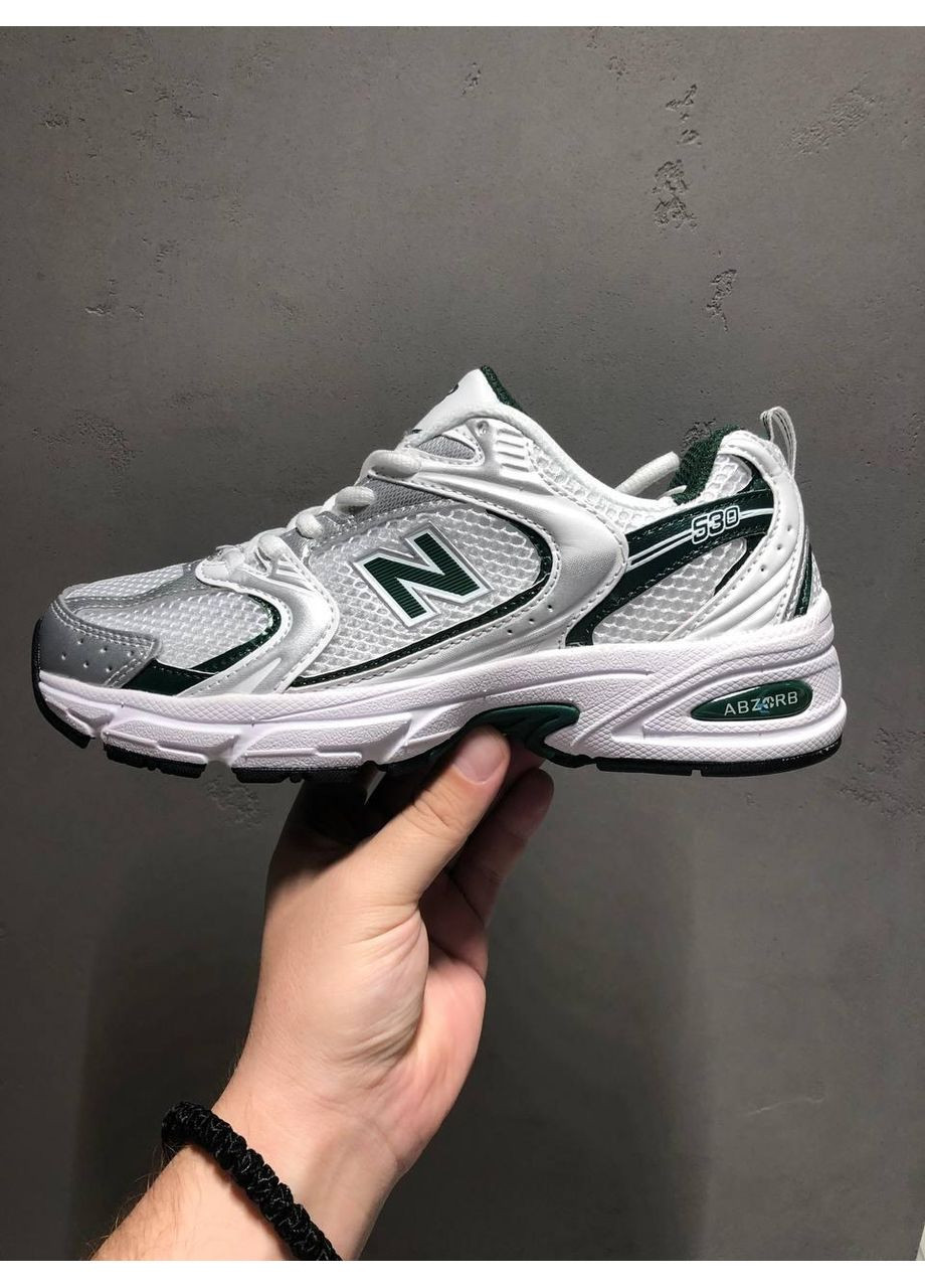 КРОСІВКИ ЖІНОЧІ NEW BALANCE 530 GREEN SILVER PREMIUM НЬЮ БЕЛАНС 530 No Brand сірі демісезони (367169246)