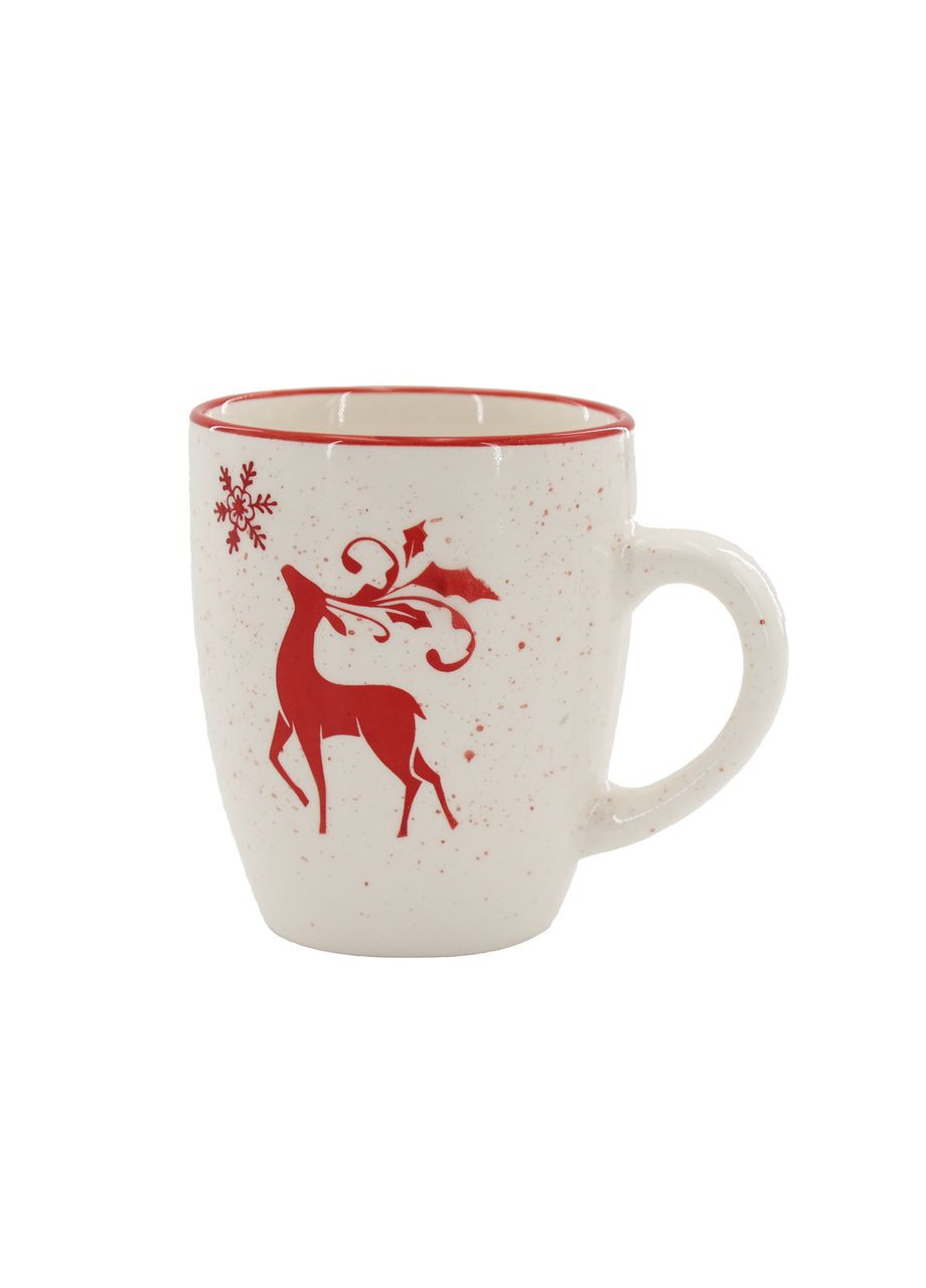 Чашка NY RED DEER керамічна для чаю/кави 350 мл, біла з малюнком (TRSC-BR5021-M04) Limited Edition (369723619)