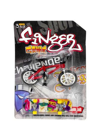 Пальчиковий скейт та велосипед Швидкість 10,5 см (ЧЕРВОНИЙ) (TS01091996274666) MIC (370977601)