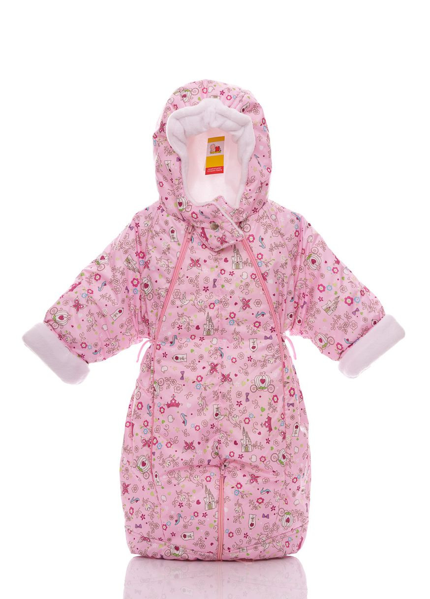 Комбинезон Трансформер для девочки на флисе с принцессой розовый 86 см (27963) BABYKROHA (297198018)