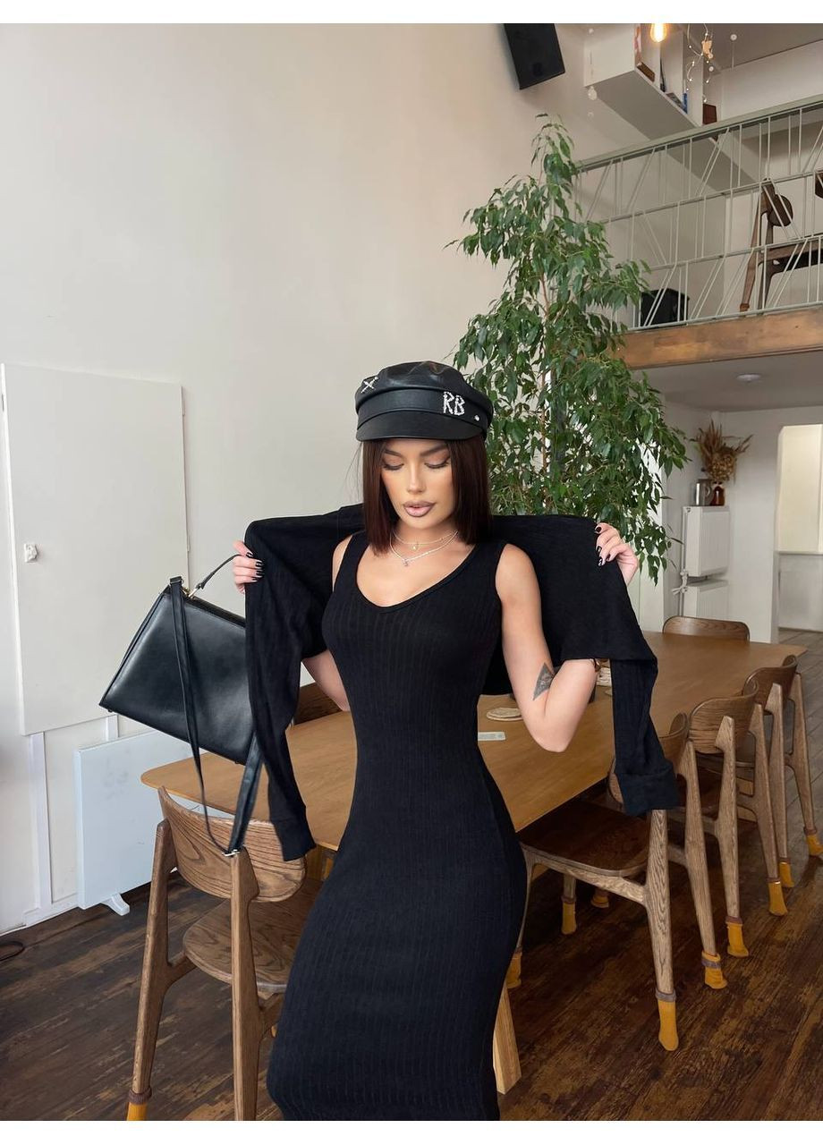 Комплект сукня + светр ангора рубчик No Brand С824/825-1593/1 (369402649)