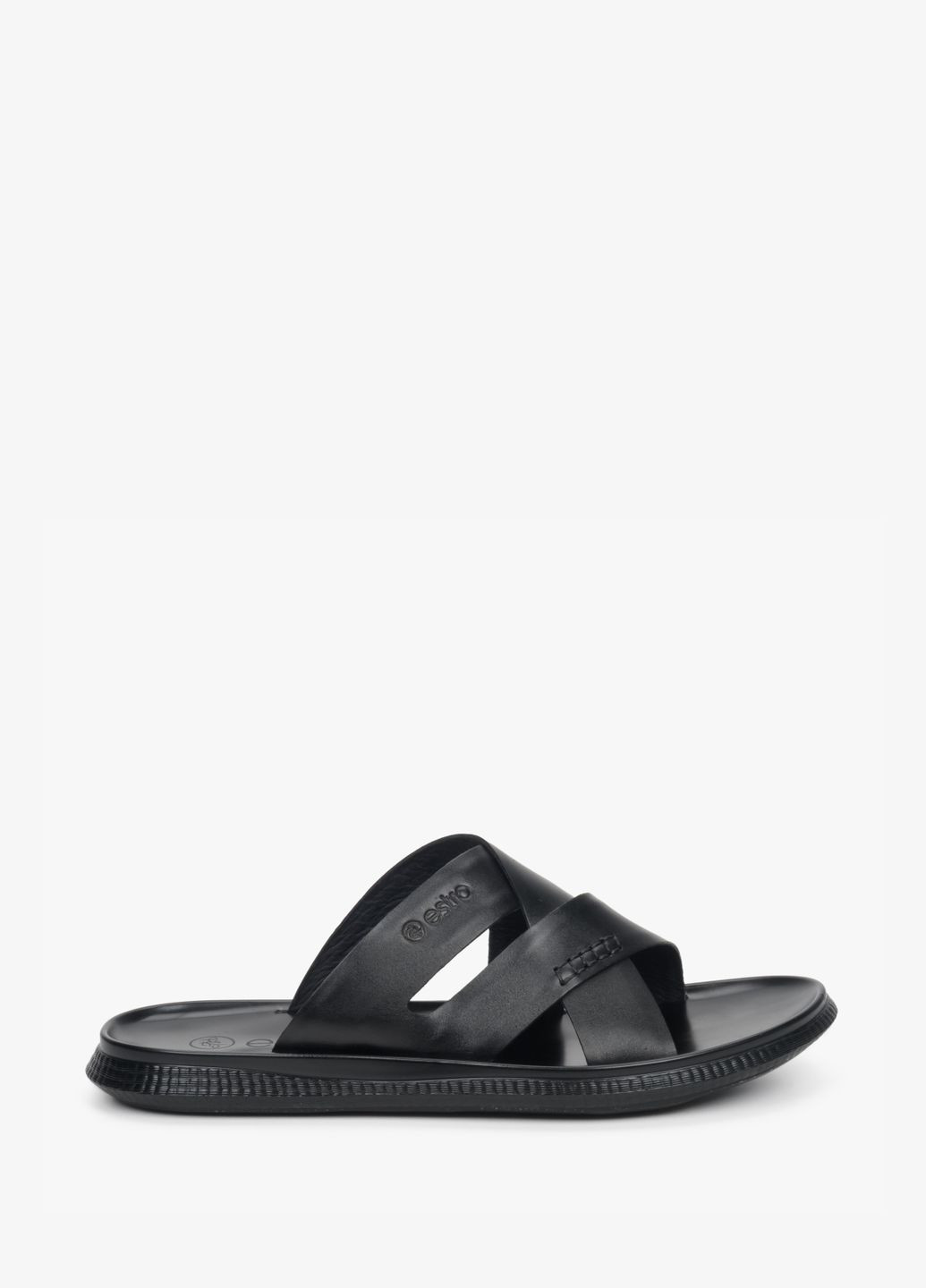 Черные шлепанцы, цвет черный Estro