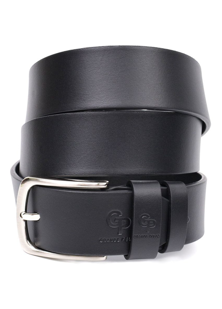 Стильный ремень под джинсы из натуральной кожи 11684 Черный Grande Pelle (337353375)