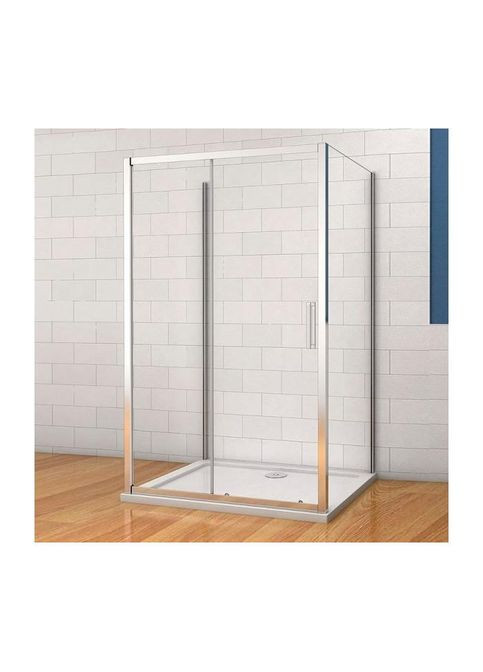 Душевая кабина пристенная A-517 140х100х195 раздвижная, профиль хром, стекло прозрачное Dusel (350315918)