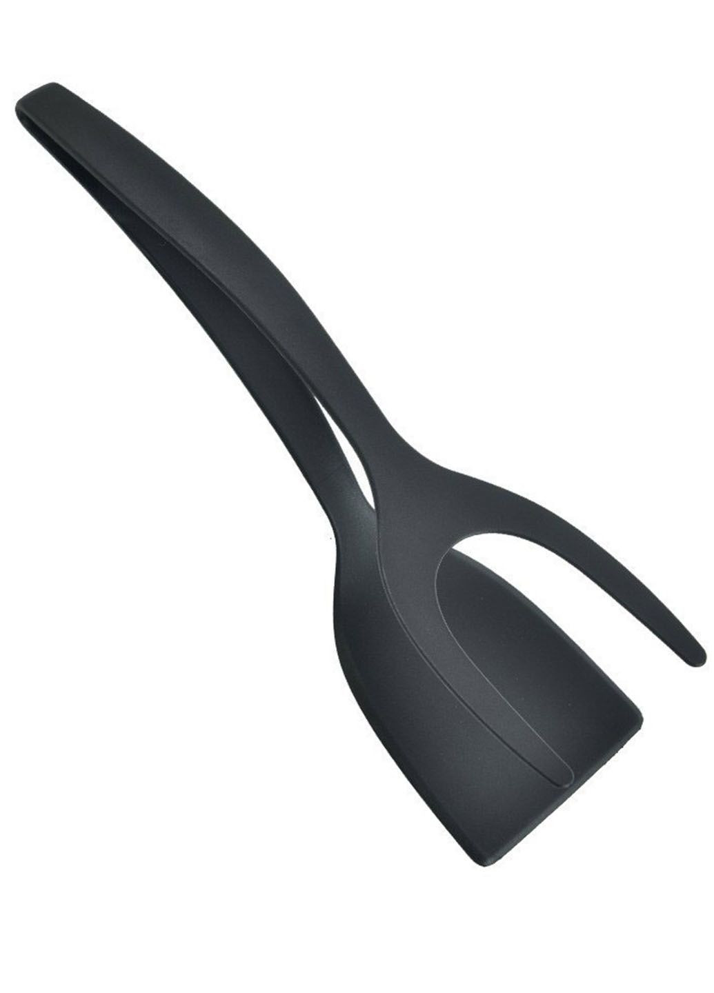 Лопатка кухонная с двойным захватом для переворачивания стейков яичные нейлоновая термостойкая черная No Brand (352768055)