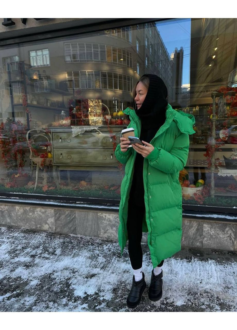 Зелена зимня жіноча зимова куртка куртка-пальто No Brand
