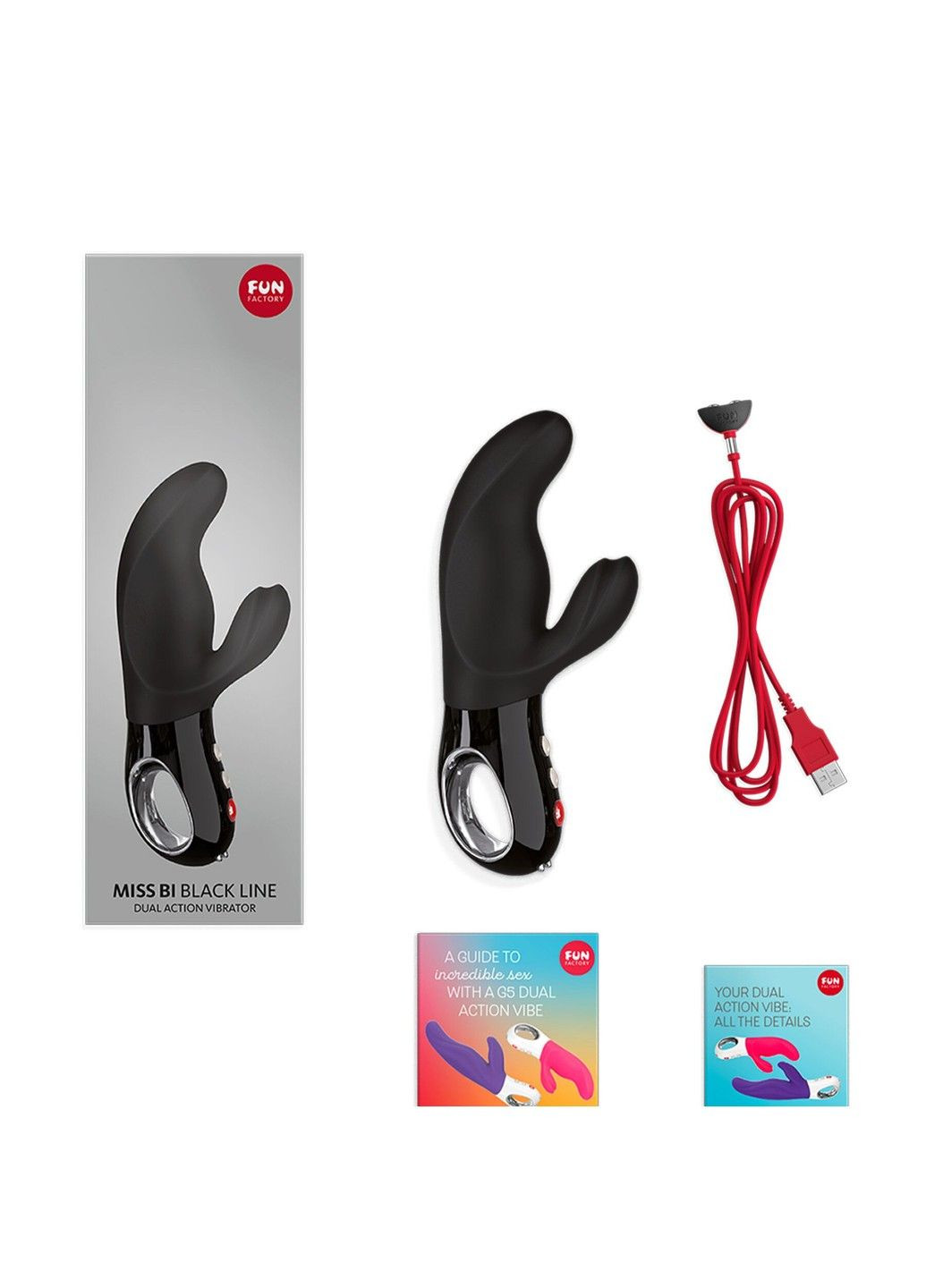 Вібратор-кролик MISS BI black, 2 незалежні мотори, діаметр 4,2 см Fun Factory (314871670)