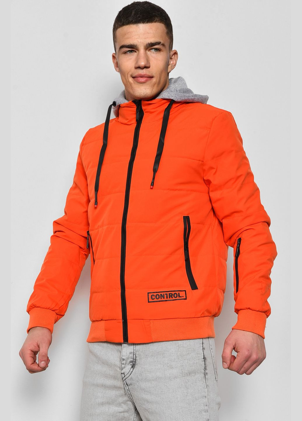 Помаранчева демісезонна куртка чоловiча демicезонна помаранчевого кольору Let's Shop