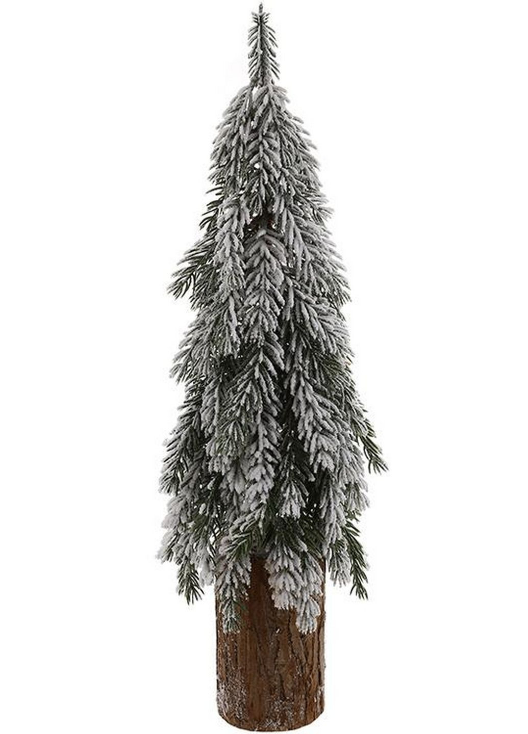 Декоративная елка "снежная на пеньке", полиэтилен и натуральное дерево BonaDi (282592095)