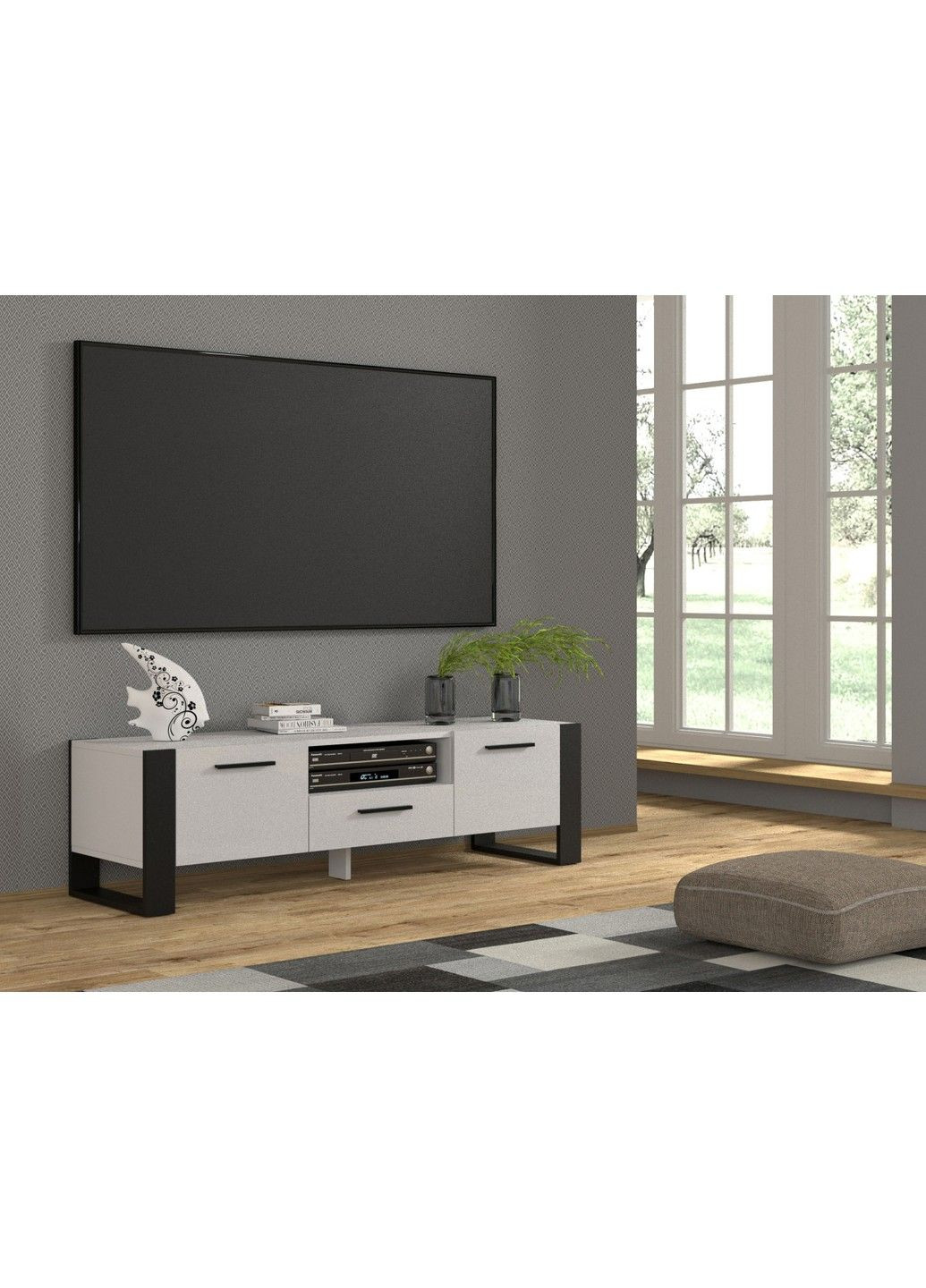 Тумба TV трьохдверна Nuka 160 біла Bim Furniture (291124480)