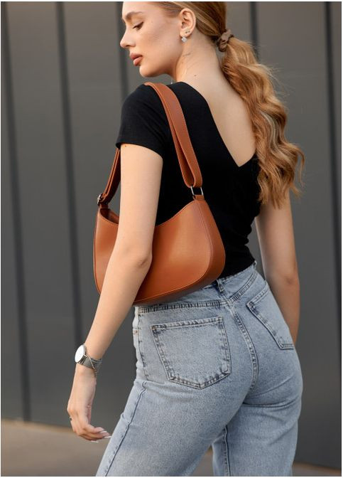 Жіноча сумка кросбоді з екошкіри Коричнева (1072029716) Sambag (360752288)