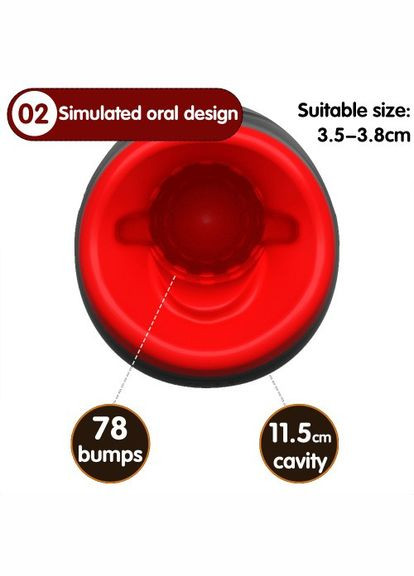 Мастурбатор автоматичний Hi-Tech Red з обертанням і вібрацією No Brand (303892083)