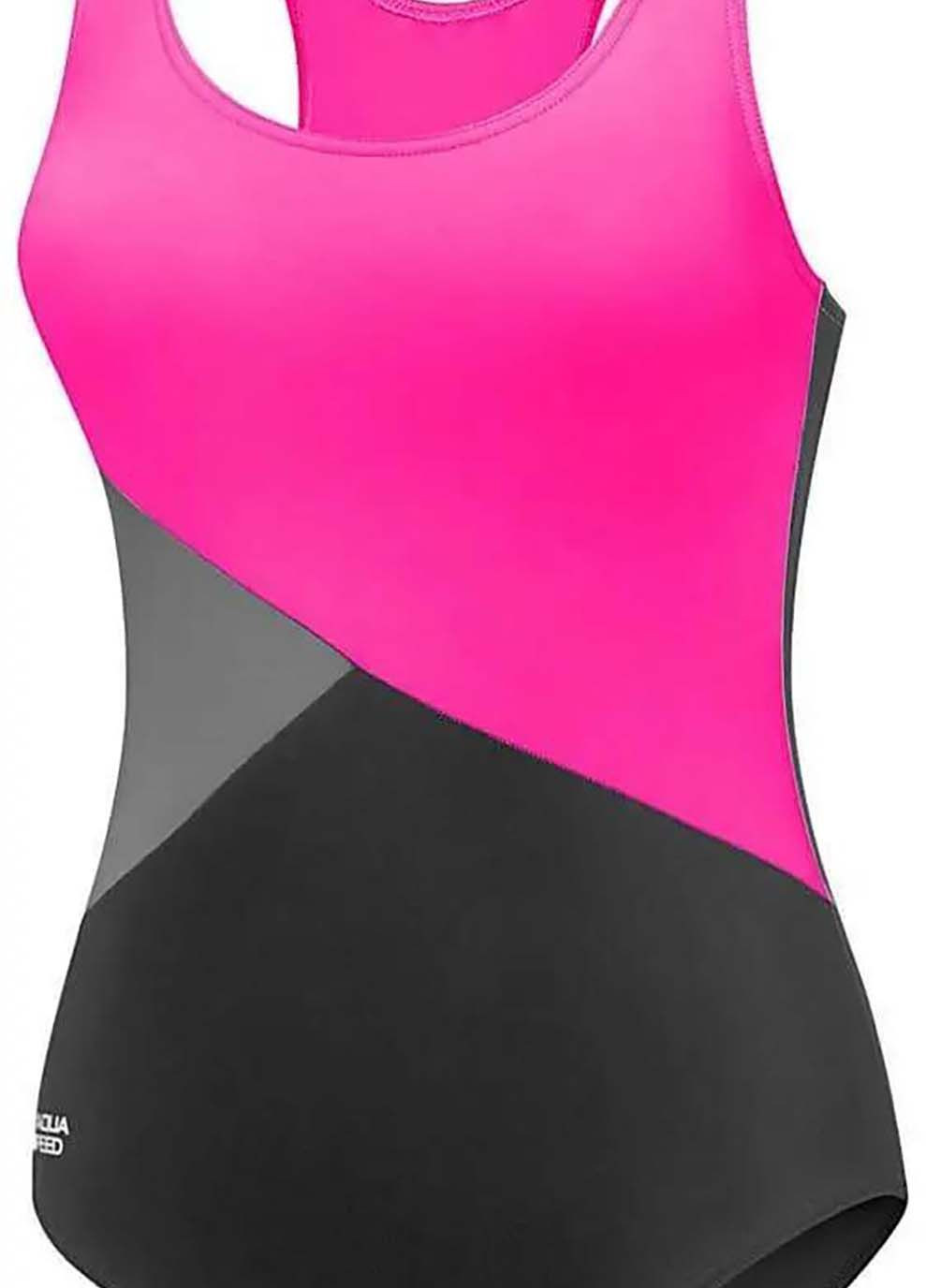 Комбінований демісезонний купальник закритий для жінок bella 61216 рожевий, чорний Aqua Speed