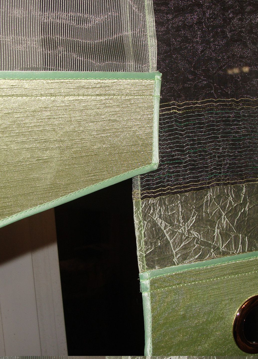 Комплект панельных занавесок 7шт карниз 200см салатовый с бежевым (10_3п) Firanka Line (328267227)