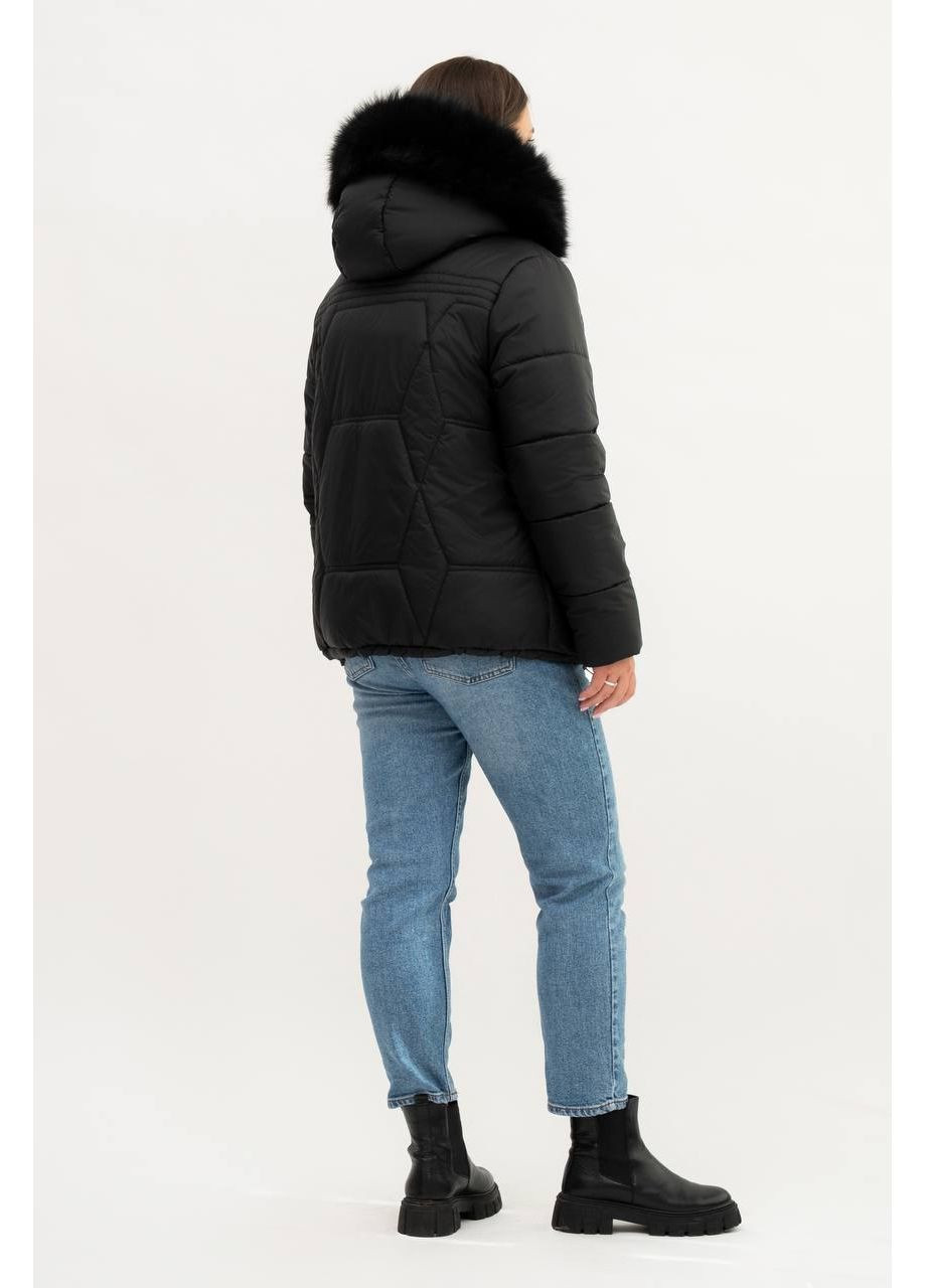 Черная зимняя куртка женская большого размера SK