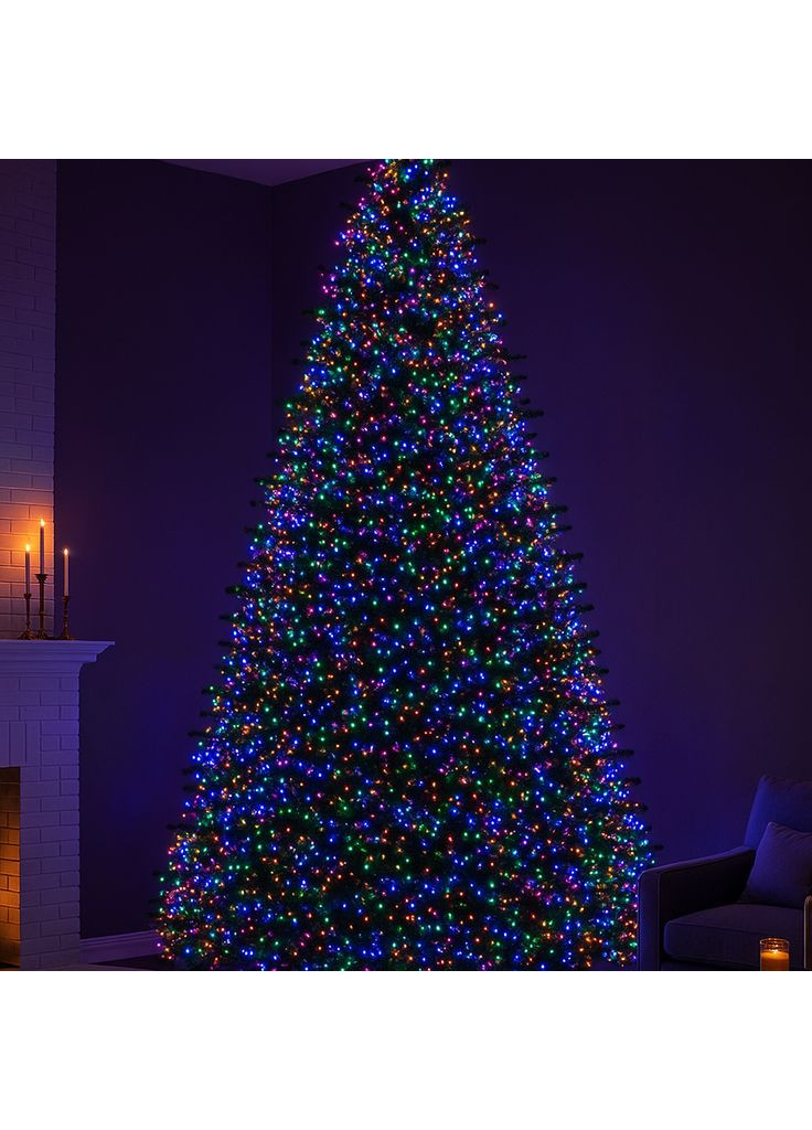 Новорічна гірлянда Хвойна лапа 100 м 3000 LED білий провід Мультиколір D3000L100MWML (A-046845) Garlando (369724016)