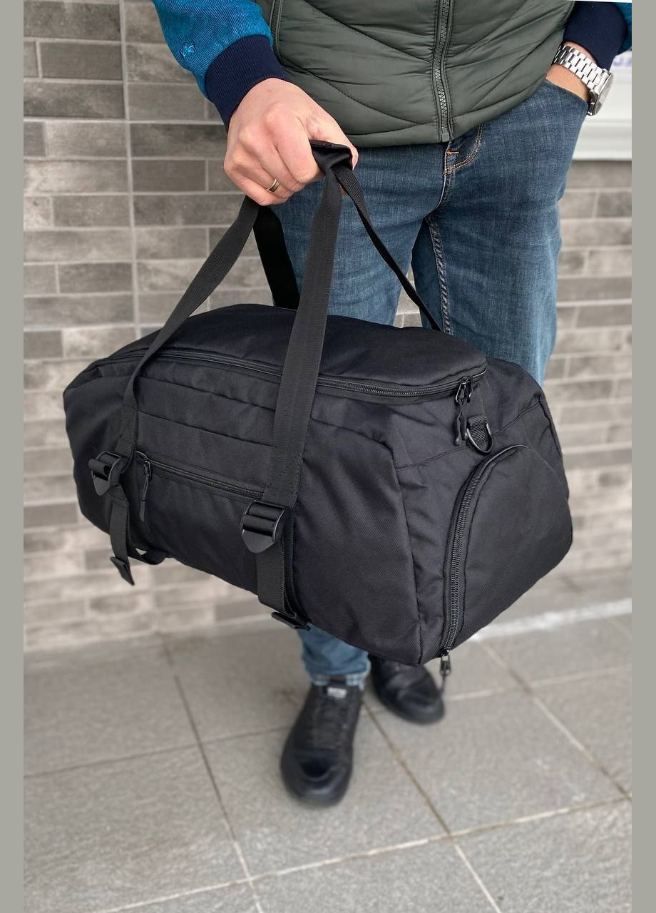 Спортивна чорна дорожня сумка з відділенням для взуття Journey No Brand (282676657)