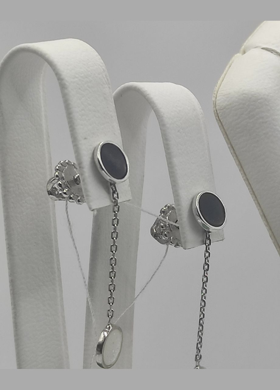 "Срібні пусети-цвяшки з родієвим покриттям" Shiny 56-320 No Brand (331145259)