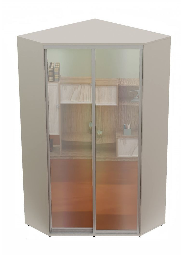 Шкаф-купе двухдверный угловой 150*150*250 см Кашемир 2 двери Зеркало Угол-5 Алекса (360478434)