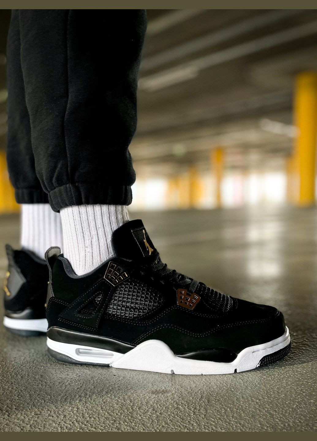Черные всесезонные кроссовки мужские и женские nike air jordan 4 retro royalty black | найк аир джордан 4 ретро черные No Brand