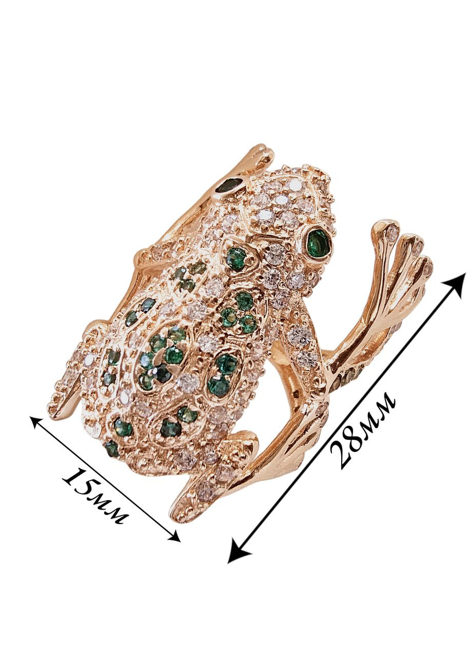 Золота каблучка «Жабка» з фіанітами (17р) кв2306-1к No Brand (367267950)