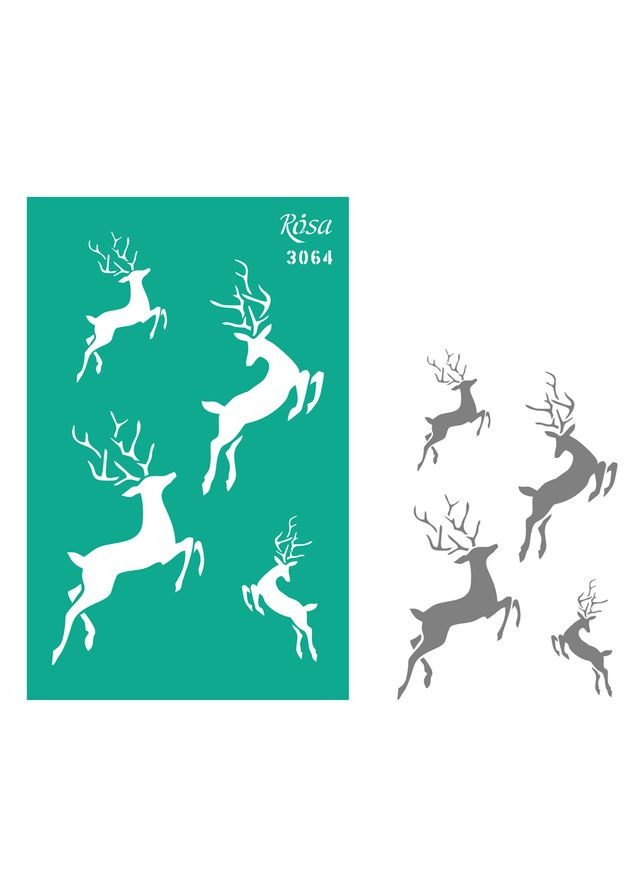 Трафарет багаторазовий самоклеючий №3064 Елементи та написи 13х20см серія Новий рік Rosa Talent (371652062)