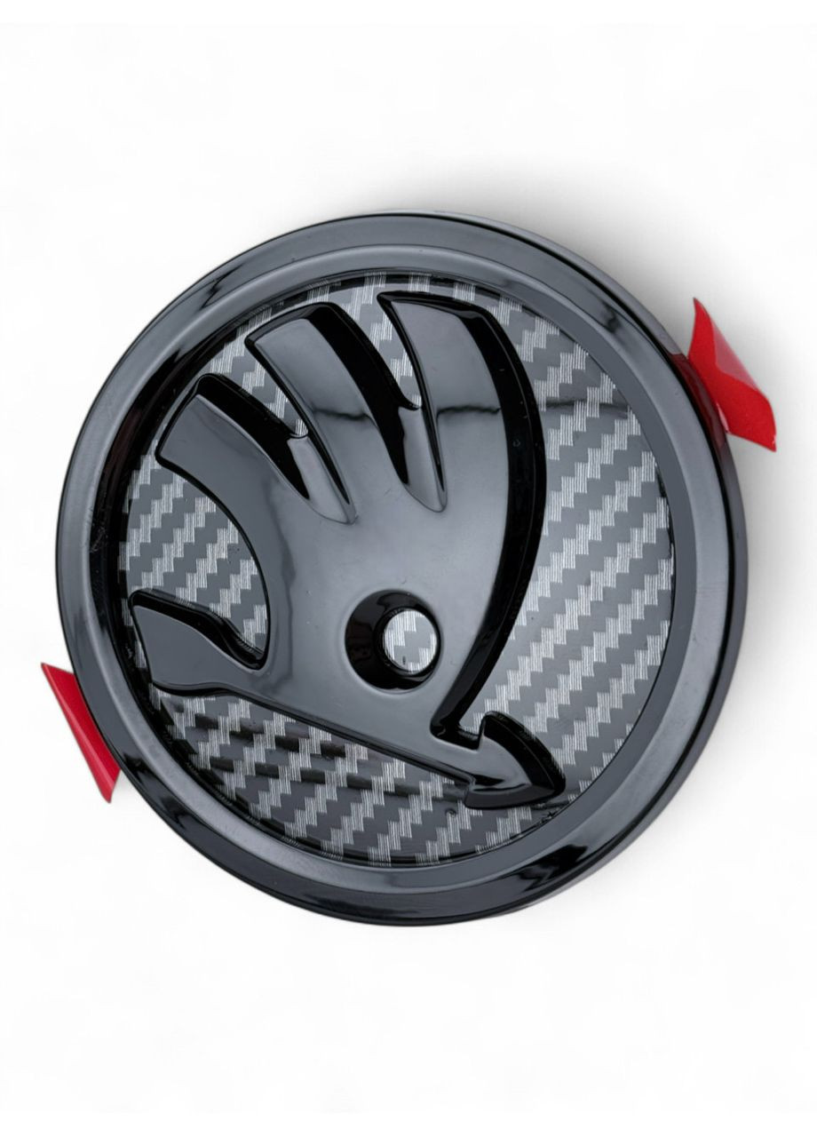 Эмблема значок логотип на капот, багажник. Шкода 90мм Карбон Skoda (354698379)