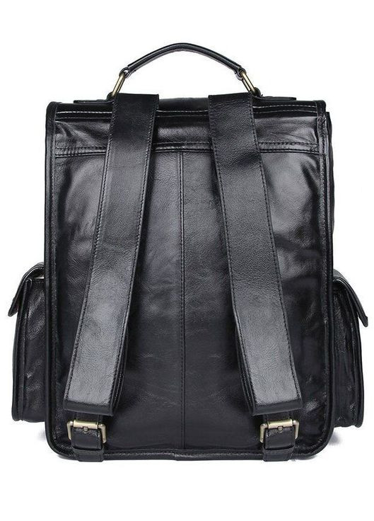 Кожаный рюкзак Vintage с карманами для мужчин и женщин черный (sku_14967) No Brand (329860400)