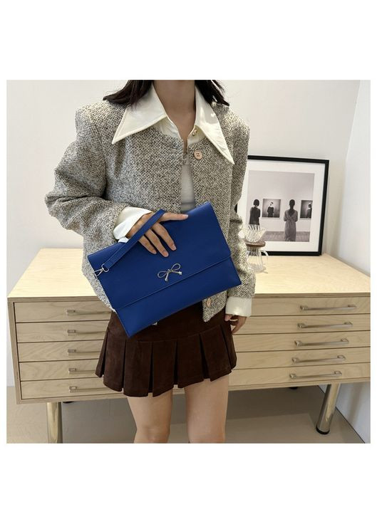 Женская классическая сумка 1745 клатч на ремешке синяя No Brand (313235619)