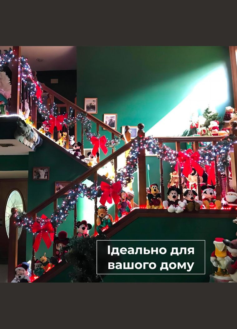 Гирлянда нить 16 м на 180 LED лампочек светодиодная черный провод 8 режимов работы Garlando (315636882)