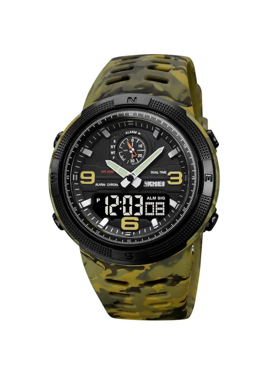Мужские спортивные часы 1655 (Камуфляж с черным табло) Skmei (314483219)