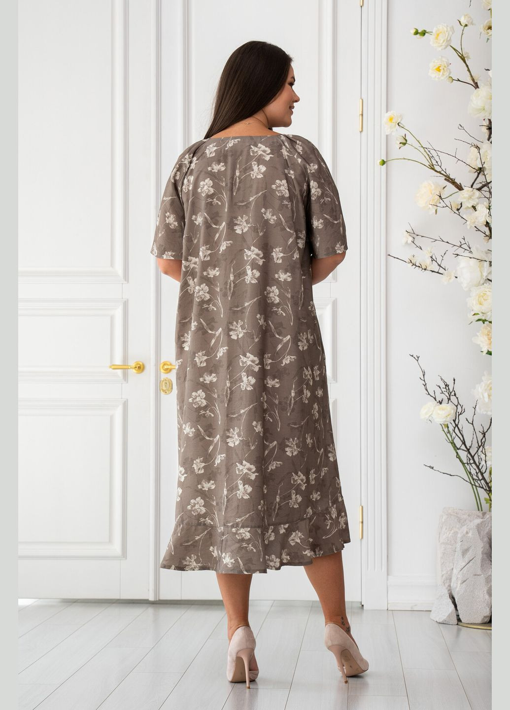 Серое повседневный платье с коротким рукавом аирин-лето (ск 1125) RiMari