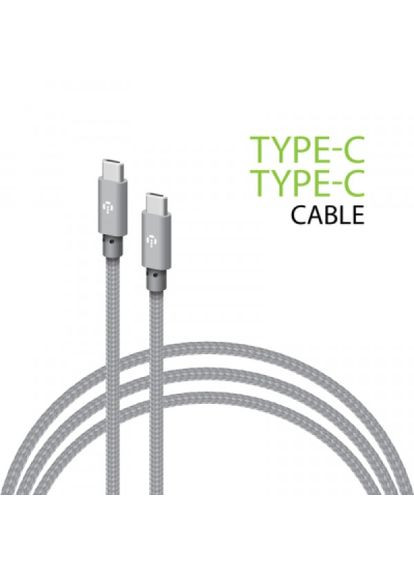 Дата кабель USBC to USB-C 1.0m CBGNYTT1 60W Grey (1283126559501) Intaleo usb-c to usb-c 1.0m cbgnytt1 60w grey (268141943)