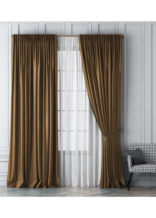 Комплект Штор Софт Блэкаут коричневый 2 шт 100х260 No Brand (353834006)