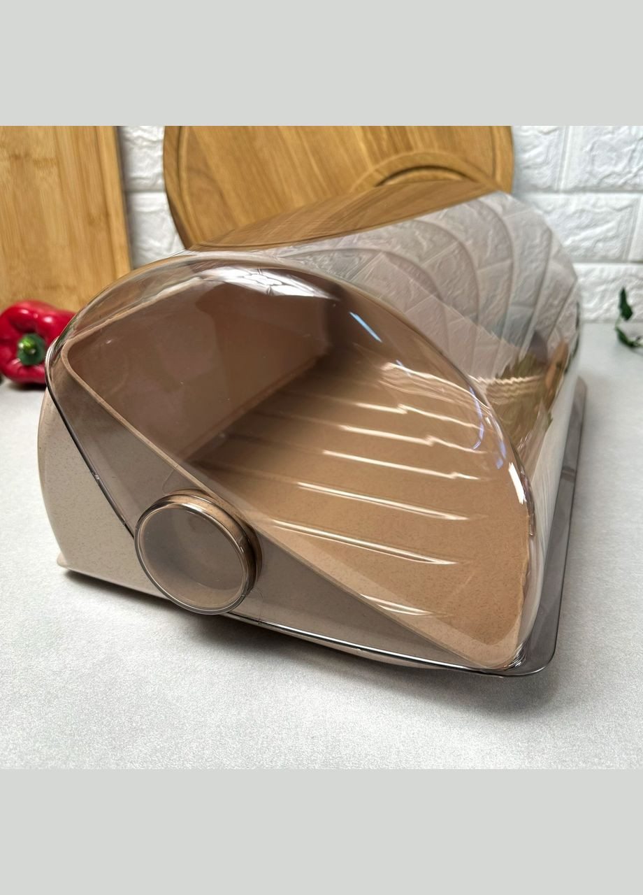 Бежева пластикова хлібниця з відкидною кришкою NEW Lamela (303721841)