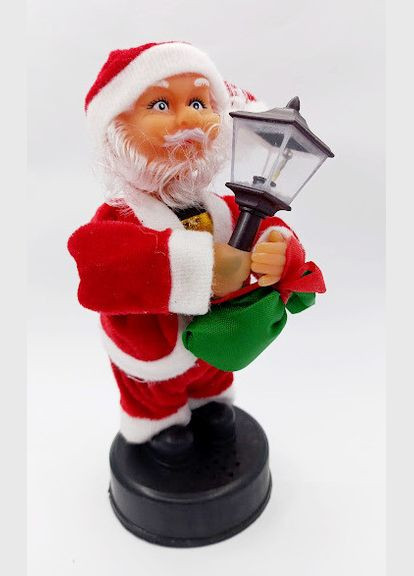 Механическая игрушка со звуком "Дед Мороз" (Санта Клаус) с фонарем, 21 см No Brand (314524663)