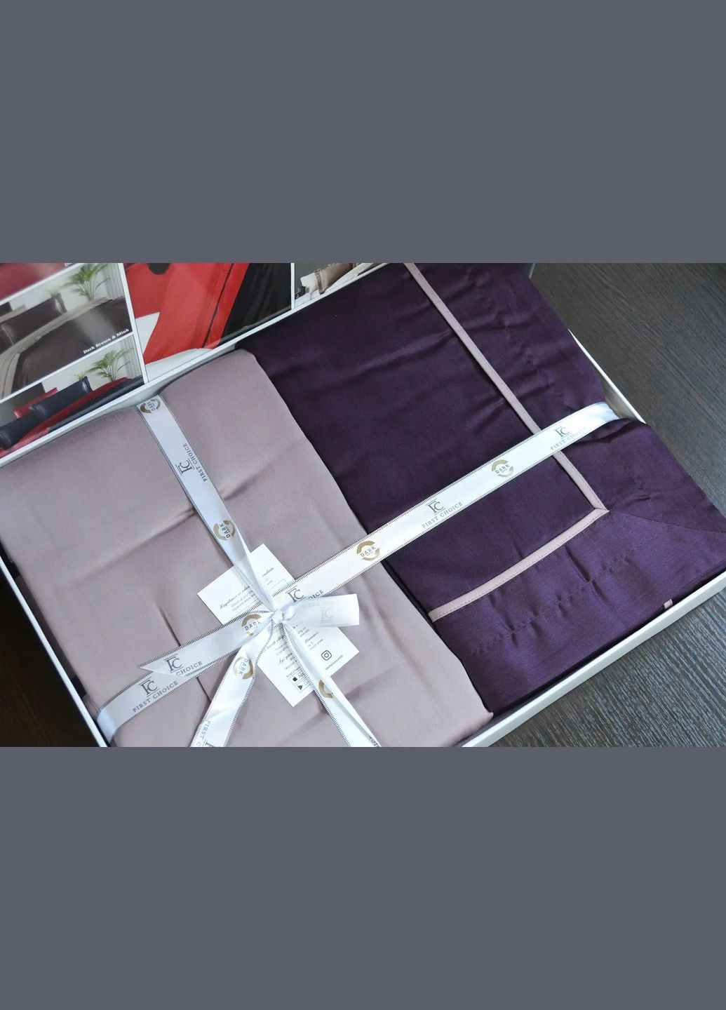 Постільна білизна сатин Dark Deluxe Serenity purple-lilac євро First Choice (288046477)