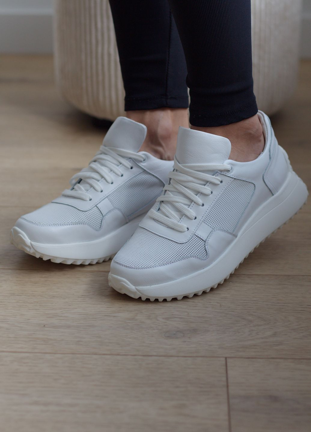 Кроссовки женские из натуральной кожи Zlett 3827 белые демисезоны (364847507)