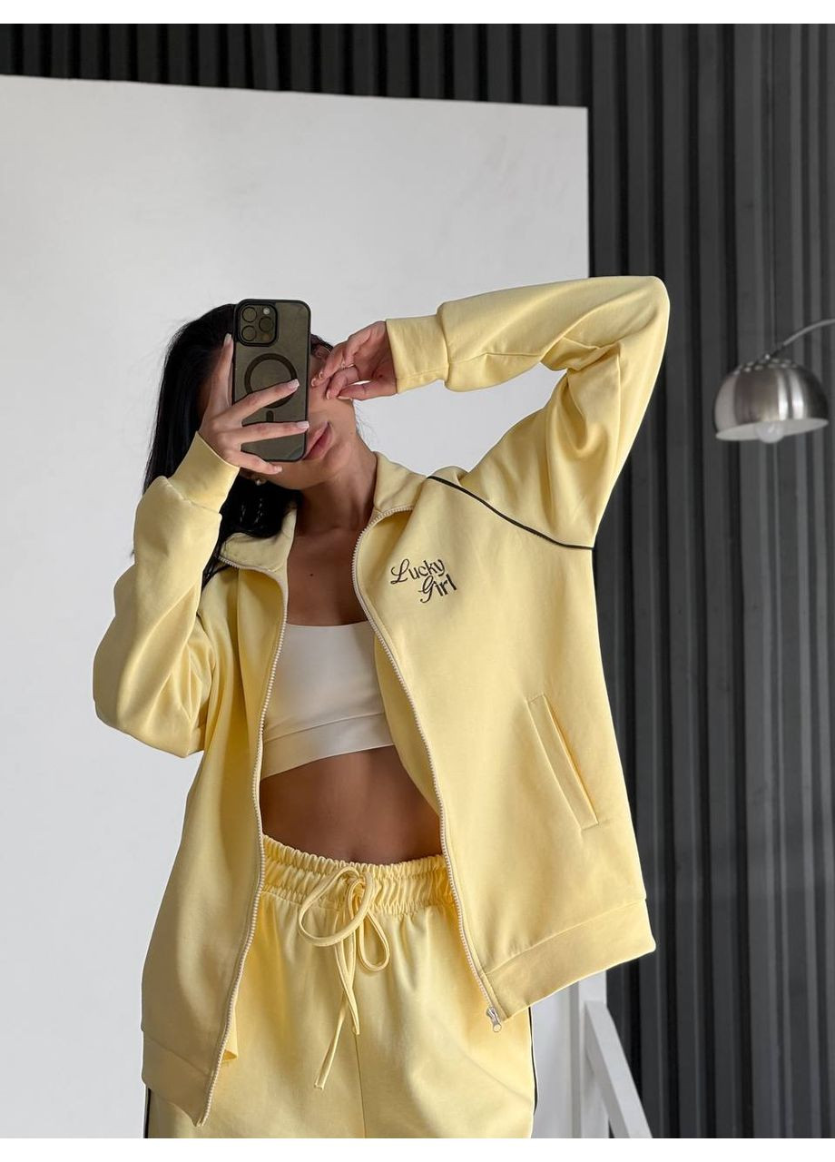 Женский костюм с вышивкой Lacky Girl из премиальной ткани, модель 075 DK/DL Мода без кордонів (355076523)