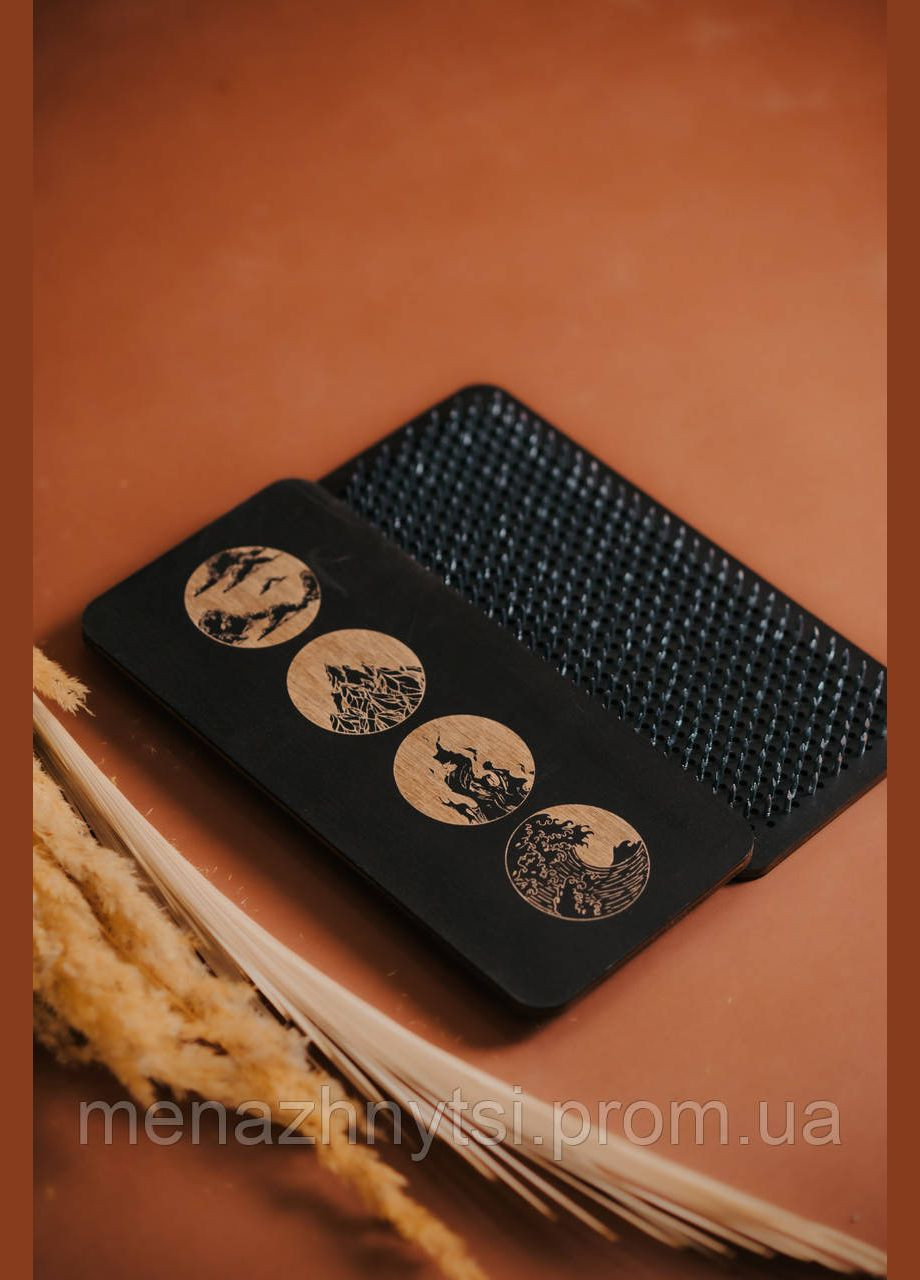 Доска садху черная шаг 8 мм для начинающих с медными гвоздями. No Brand (337165493)