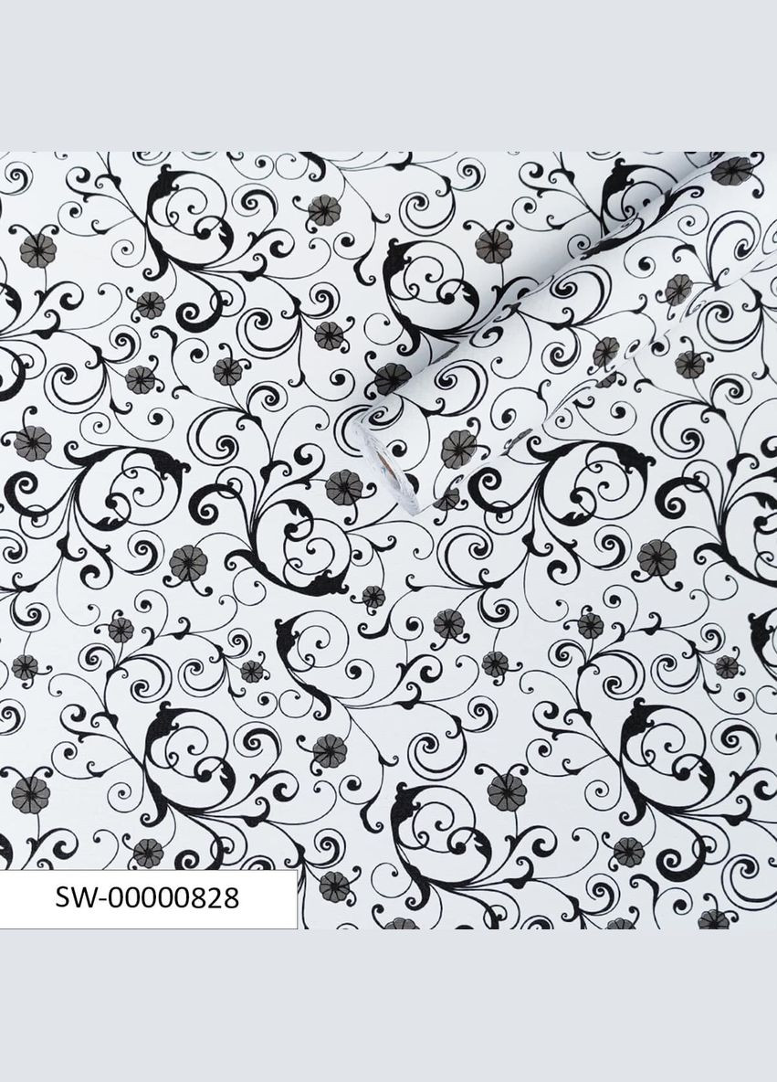 Самоклеющаяся пленка белые вензеля 0,45х10м (10175) SW00000828 Sticker Wall (278314383)