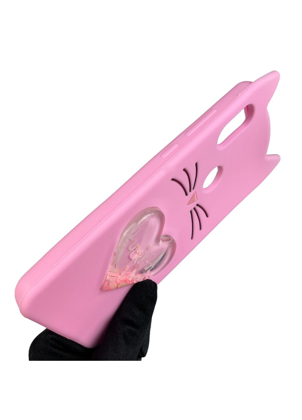 Чохол для Redmi Note 6 Pro дитячий 3д у формі котика переливашка серце на сяомі редмі нот 6 про рожевий Xiaomi (366021169)