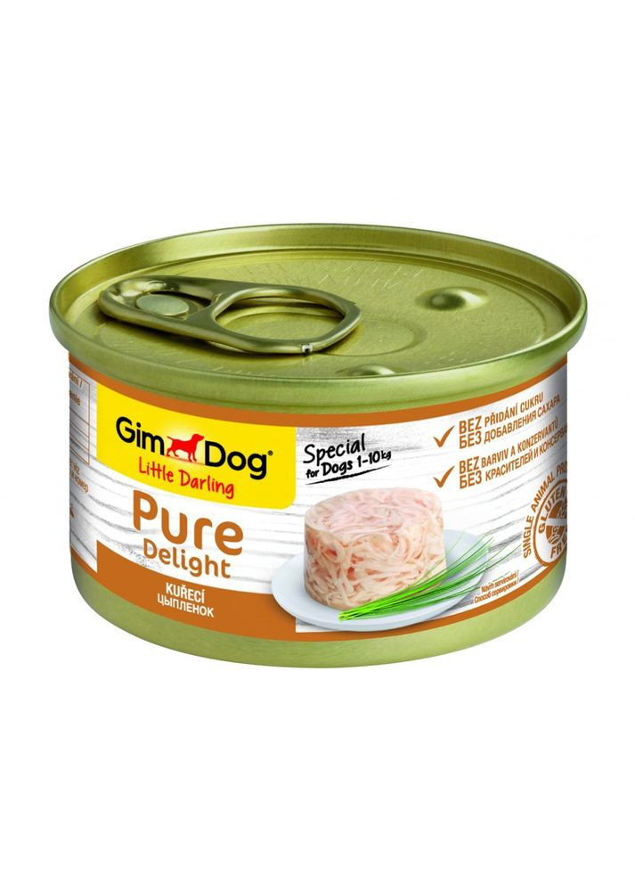 Влажный корм для собак Pure Delight 85 г, с курицей GimDog (292257998)