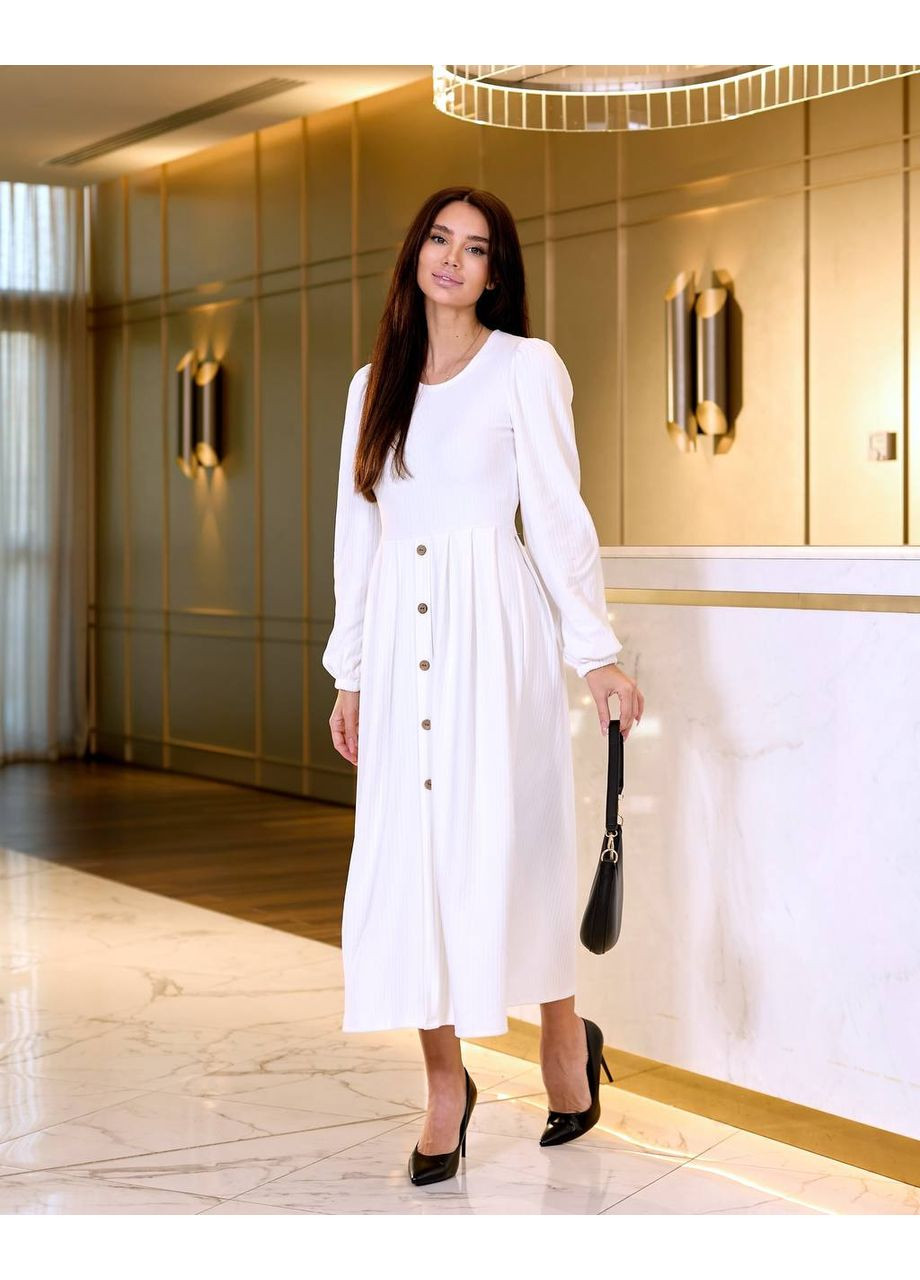 Молочное кэжуал платье N.Family однотонное