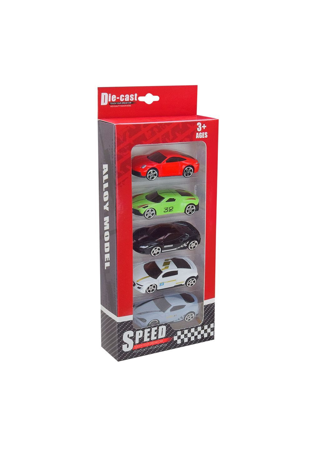 Набор из 5 металлических спортивных легковых машинок в ассортименте - No Brand YZ8864-04 (371926631)