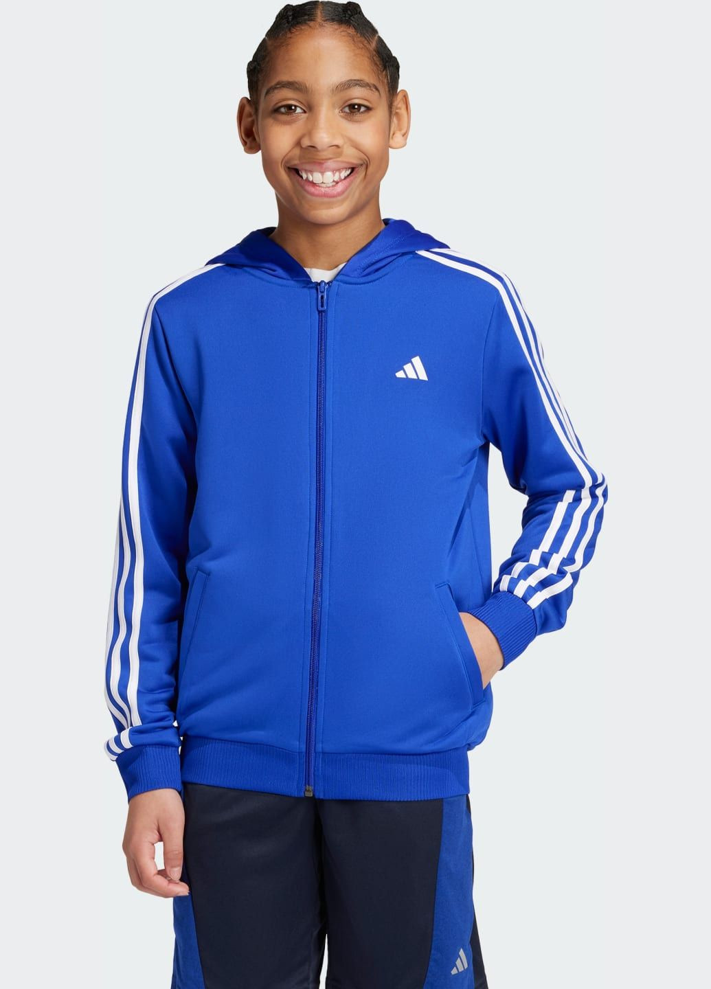 Худи Train Essentials AEROREADY 3-Stripes Regular-Fit Full-Zip adidas (329855794)