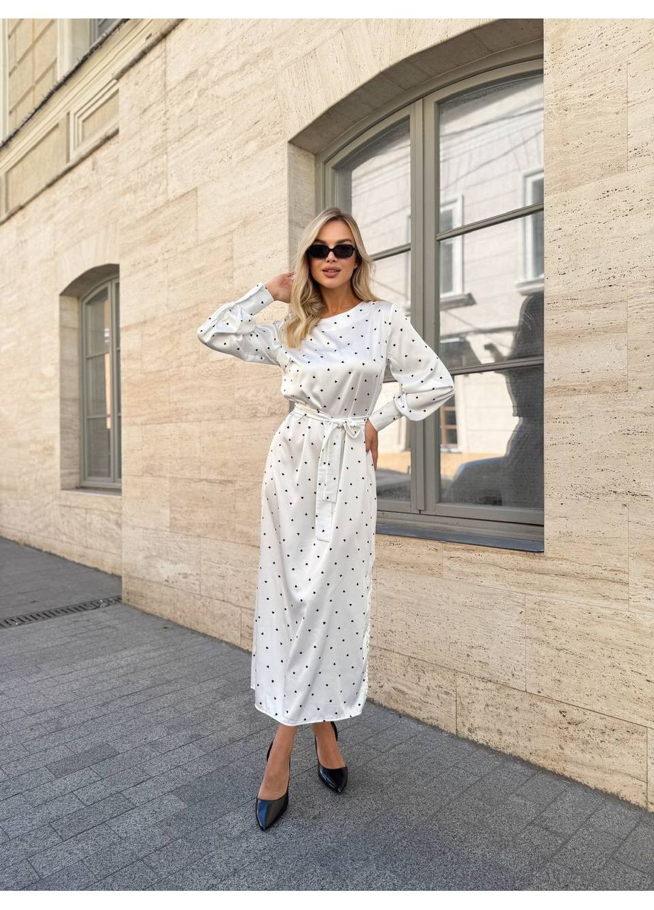 Білий шовкова жіноча сукня Osoblyva